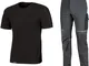 U-power - Kit t-shirt + pantalone 'work wear' tg. m (maglia black carbon / pantalone aspha...