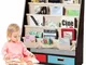 Libreria per Bambini con 2 Cassetti, Scaffale Porta Libri e Riviste, Libreria per Asilo e...