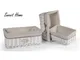 Maury's set 3 ceste bianco/beige con scritta sweet home con coperchio