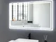 Specchi illuminazione per bagno con Anti-Appannamento, Orologio e Bluetooth 100x60 cm Spec...