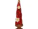 Mini Albero di Natale in Resina con fiori rosso cm 13x13xh47,5