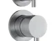 Miscelatore doccia incasso con deviatore Steel acciaio inox - Paffoni
