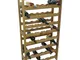 Mobile porta bottiglie cantinetta vino in legno Noce marrone 54 posti enoteca bar casa cuc...