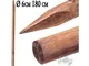 Pali tutori di legno da 180 cm, diametro 6 cm, palo di legno rotondo con punta, palizzata,...