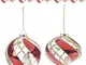 Palline per Albero di Natale in Vetro con Gemme Dorate Set 12 Decorazioni