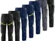 Fristads - Pantaloni da lavoro multitasche Stretch 2653 lws - 50 (eu) - Nero/Giallo - Nero...