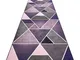 Passatoia gommata triangoli la gomma violet 100 cm purple 100x300 cm