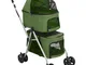 Vidaxl - Passeggino Cani Pieghevole 2 Livelli Verde 83x48x97cm Tessuto