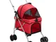 Vidaxl - Passeggino per Cani Pieghevole Rosso 76x50x100cm Tessuto Oxford