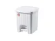  - Pattumiera a pedale mini quadra lt.4,5 - cm.20,5x20,5x23,5h. colore bianco 2 pezzi