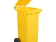 Mobil Plastic - Bidone carrellato per raccolta differenziata 120 litri - Giallo giallo
