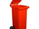 Mobil Plastic - Bidone carrellato per raccolta differenziata 120 litri - Rosso rosso