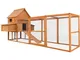Pollaio con casetta di nidificazione e recinto esterno 310x150x150cm in legno
