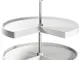 Set di piatti girevoli 3/4 Shelvo, per modulo da 900 mm, Tecnoplastica e Alluminio, Bianca...