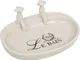 Set 4 Porta saponetta in porcellana 14x10x5,5 cm Porta sapone bagno e cucina Svuotatasche...