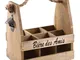 Portabottiglie di birra in legno con apribottiglie 26 x 17 x 28 cm
