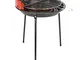 Barbecue a carbonella rotondo 33x45 cm con gambe Griglia per barbecue per giardino e campe...