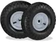 2x Ruote per Carrello 4.1/3.5-4, Gomme di Scorta Carriola, Asse 16 mm, fino 136 kg, 260 x...