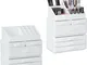 2x Contenitore per Cosmetici a 6 Cassetti, 22 Scomparti, Make Up Organizer, Porta-Trucchi,...