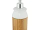 Dispenser di Sapone, Ricaricabile con Testa a Pressione, in Bambù & Ceramica, Bagno, 225 m...