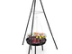 Griglia Treppiede con Braciere, Grill da 49 cm, Struttura in Acciaio, Barbecue Regolabile,...