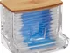 Porta Cotton Fioc, in Acrilico, Piccolo Dispenser da Bagno per Dischetti di Cotone, m, Tra...