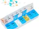 Relaxdays Portapillole 7 Giorni, Scomparti Mattino e Sera, in Inglese, Contenitore per Far...