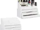 2x Portatrucchi, Organizer Combinabili, Portaoggetti per Cosmetici con Cassetti, Multiuso,...
