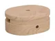 Rosone ovale in legno con un foro centrale e 2 fori laterali per cavo per catenaria e sist...