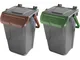 Set 2 bidoni porta rifiuti - capacità 35 litri - bicolor con fondo grigio e coperchi con s...