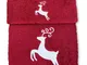 Tex Family - set asciugamani cervo bordò puro cotone Made in Italy