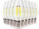 Set di 10 lampadine a filamento LED E14 a fiamma 4w Eq 40W bianco caldo 2700K