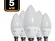 5 lampadine a fiamma led E14 4W 6000K ad alta luminosità