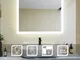 Specchio da Bagno a led da Muro 90x70cm Specchio Parete con Interruttore Touch e Anti Appa...
