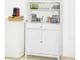 SoBuy Mobile Cucina salvaspazio Credenza con vetrina Bianco L90P40A148 cm, FSB26-W