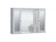 Specchiera da bagno PLUTONE 90 bianco lucido a 2 ante con specchi e luce LED