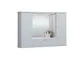Specchiera mobile contenitore da bagno mercurio 90 bianco lucido a 2 ante e luce led