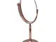 Vetrineinrete - Specchio cosmetico ovale con zoom girevole oro rosa varie misure 19.5x16cm