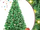 150cm Albero di Natale artificiale da con illuminazione, 8 modalità di illuminazione con s...