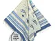 Tex Family - telo mare fouta pesci blu misura grande CM.100X200 con zaino Spiaggia keep ca...