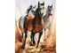 Telo mare in spugna cavalli painting misura grande cm. 90 x 170