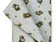 Tex Family - tovaglia in cotone gufi gufetti beige Cm. 140x360 x24 persone