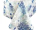 Tex Family - tovaglia in cotone mare marino coralli blu Cm. 140x180 x6 persone