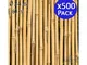 500 x Tutori in bambù naturale 60 cm, 5-8 mm. Canne bamboo per sostiene oortaggi, piante,...