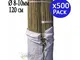 500 x Tutori in bambù naturale 120 cm, 8-10 mm. Canne bamboo per sostiene oortaggi, piante...