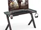 Scrivanie Gamer Postazione Gaming 120x60cm Scrivania Gaming con Led RGB Gaming Table Desk...