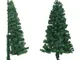 Albero di Natale Artificiale ad Angolo con Supporto Verde 120 cm pvc - Vidaxl