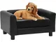 vidaXL Divano per Cani Nero 60x43x30 cm in Peluche e Similpelle