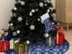 Gonna Albero Natale Raffinata con Calza Blu Tessuto 122 cm - Vidaxl