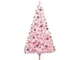 vidaXL Albero di Natale Preilluminato con Palline Rosa 240 cm PVC